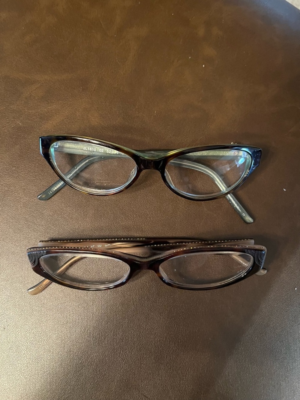 Judith Leiber Cat-Eye Reading Glasses . I think they are 2.5. Crystal arms